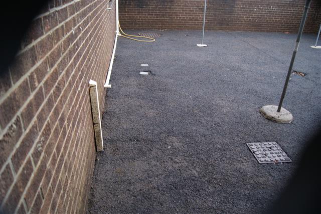 Pressure washed courtyard 